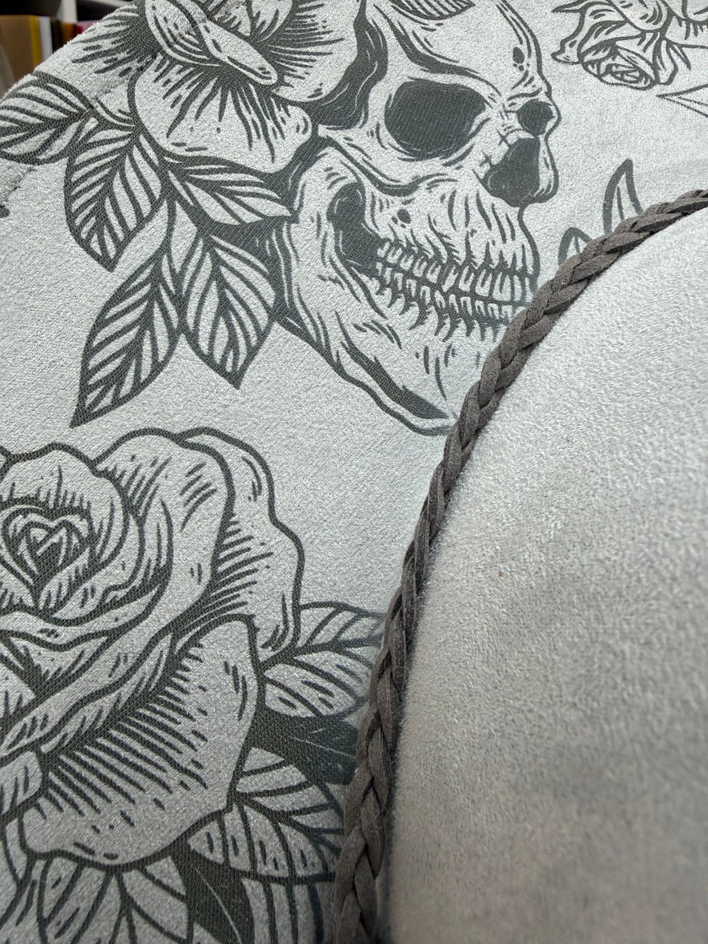 Skull & Rose Wide Brim Hat | Laser Engraved Gothic Floral Hat
