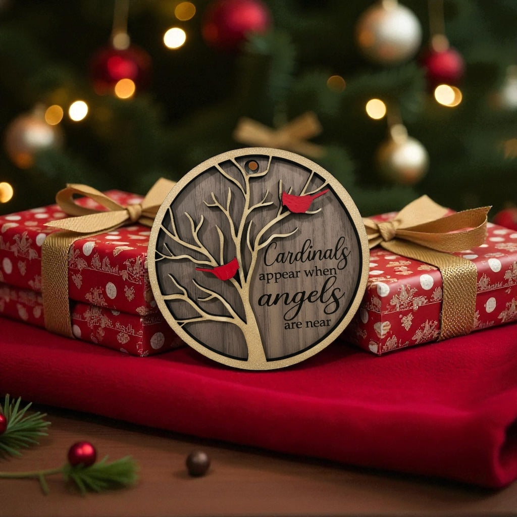 Cardinals appear when angels are near ornament