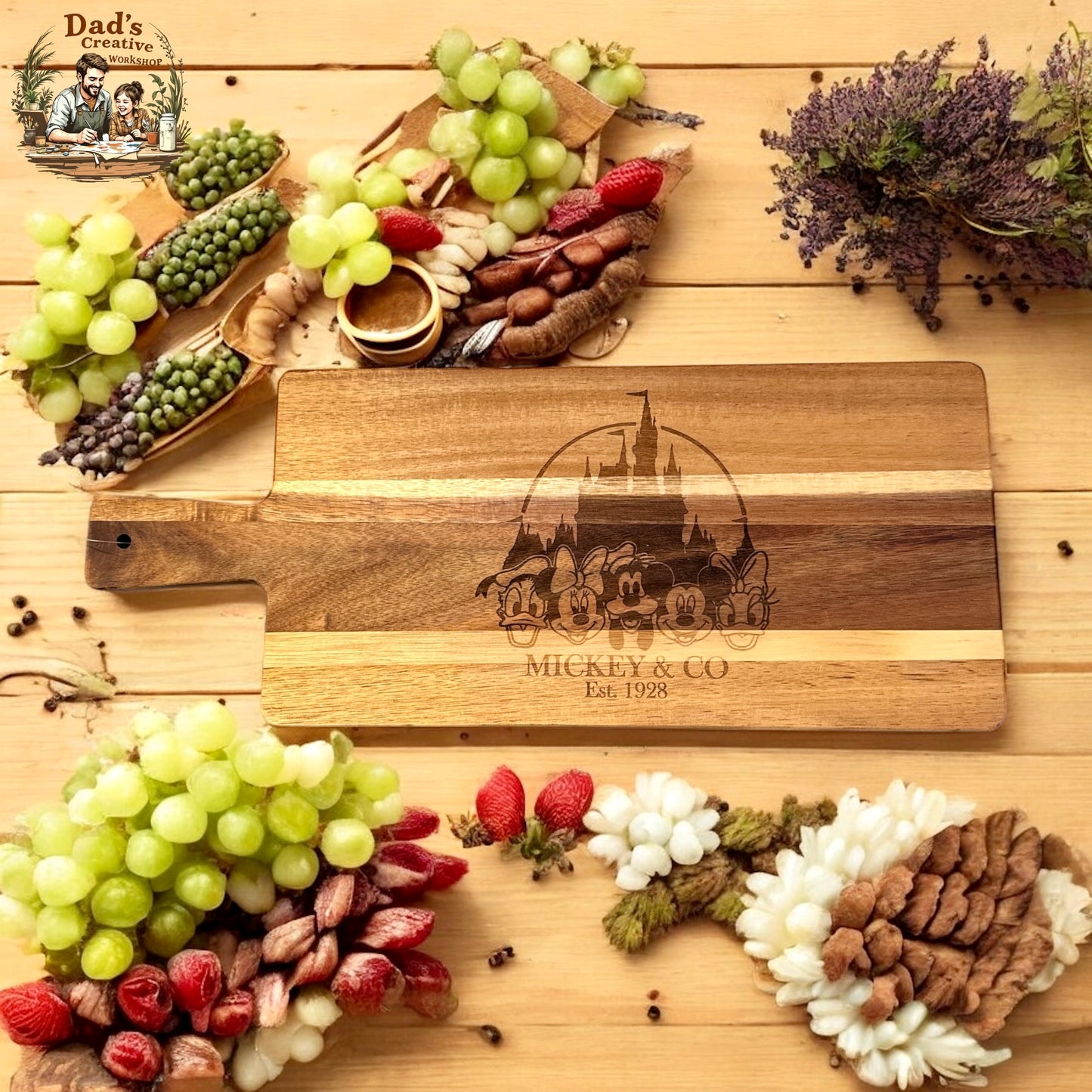 Mickey and Company charcuterie cutting board