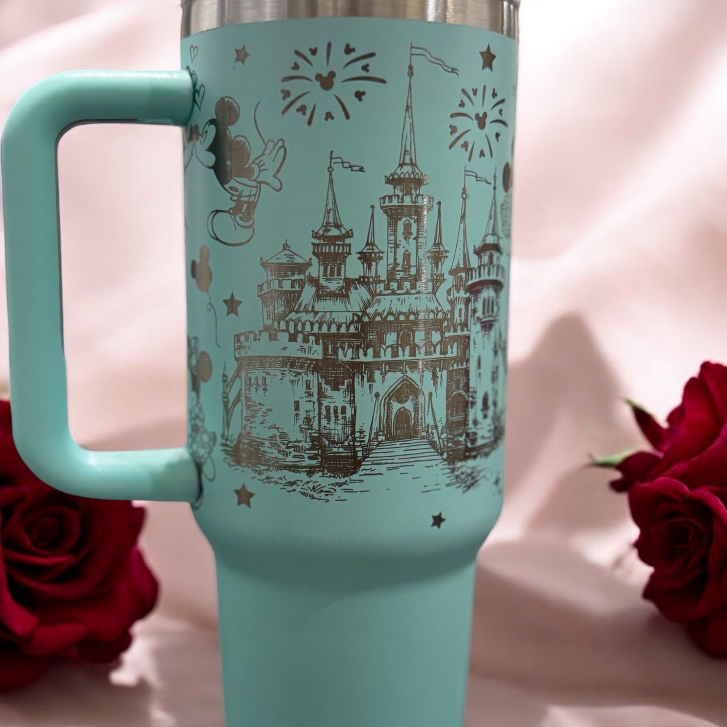 Mickey and Minnie true love 40oz tumbler with handle