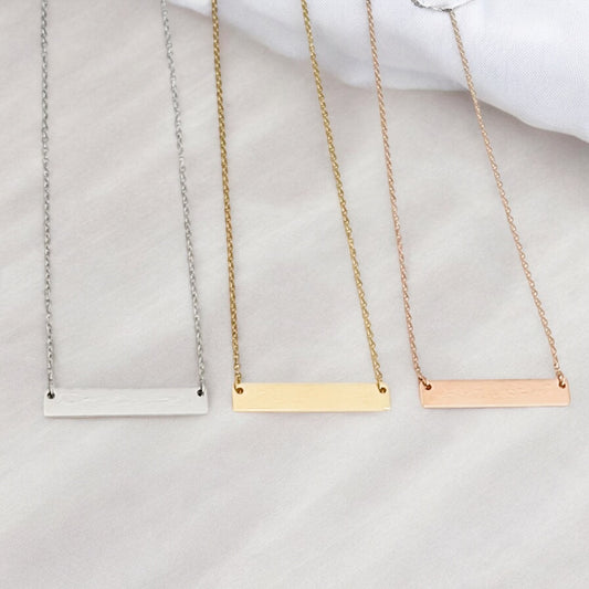 Personalized Horizontal Bar Necklace