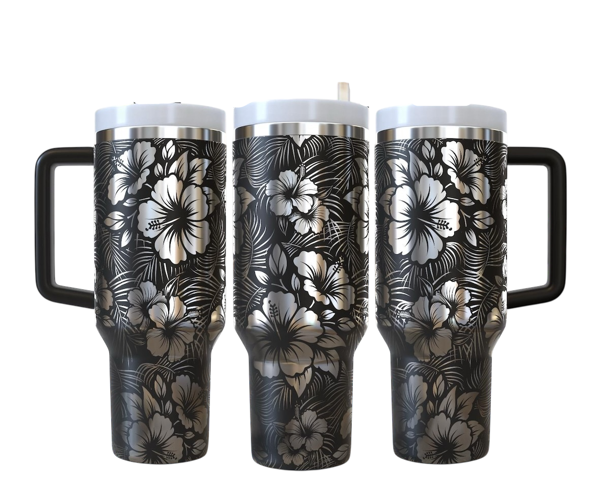 Hibiscus 40 Tumbler with Handle