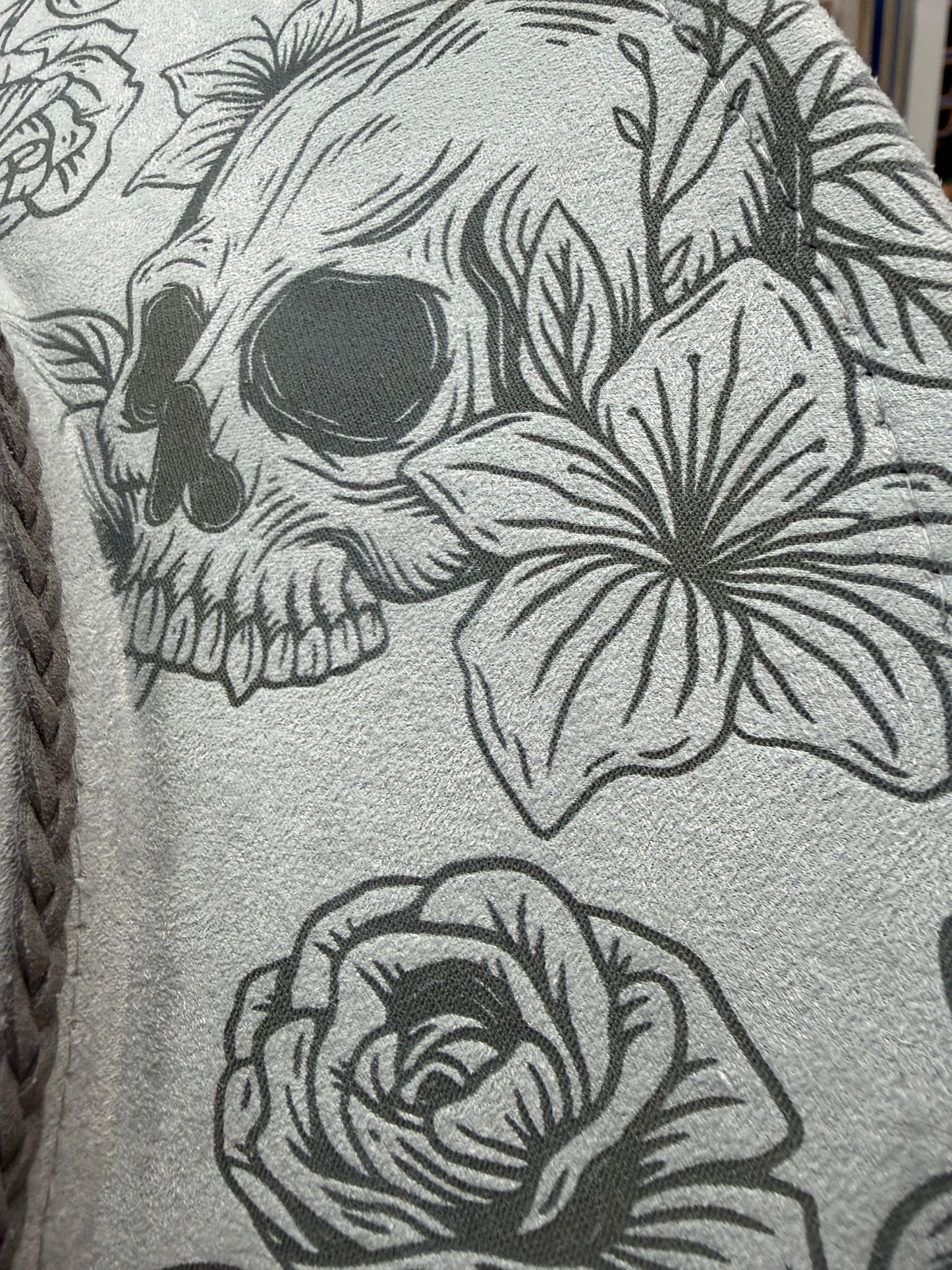 Skull & Rose Wide Brim Hat | Laser Engraved Gothic Floral Hat