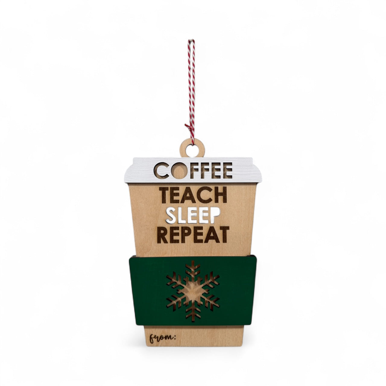 Coffee Cup gift card holder ornament