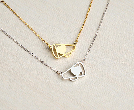 Personalized Cheer Megaphone Necklace