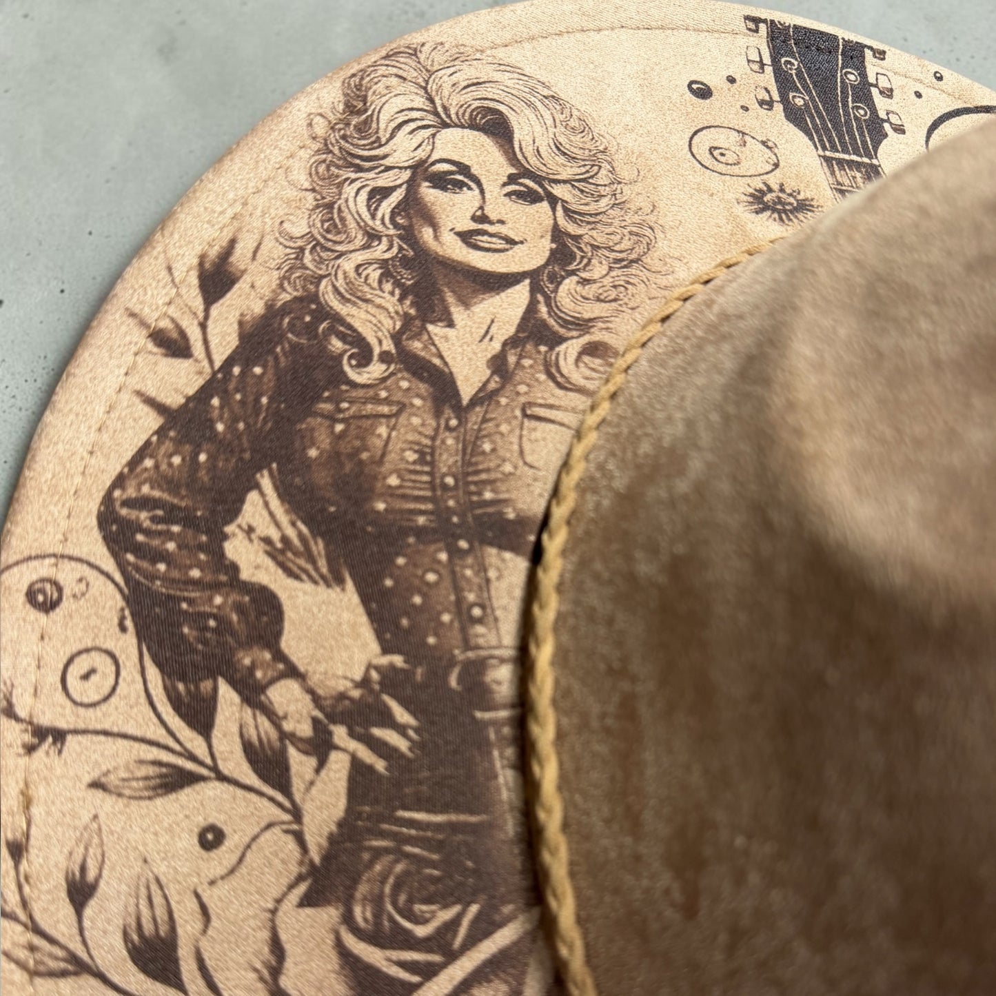 Just a Girl Who Loves Dolly Parton Music Wide Brim Hat | Dolly-Inspired Western Cowgirl Engraved Hat