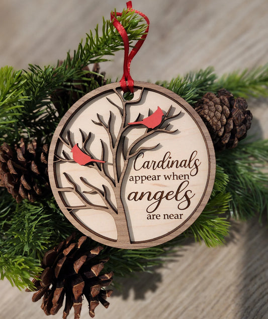 Cardinals appear when angels are near ornament