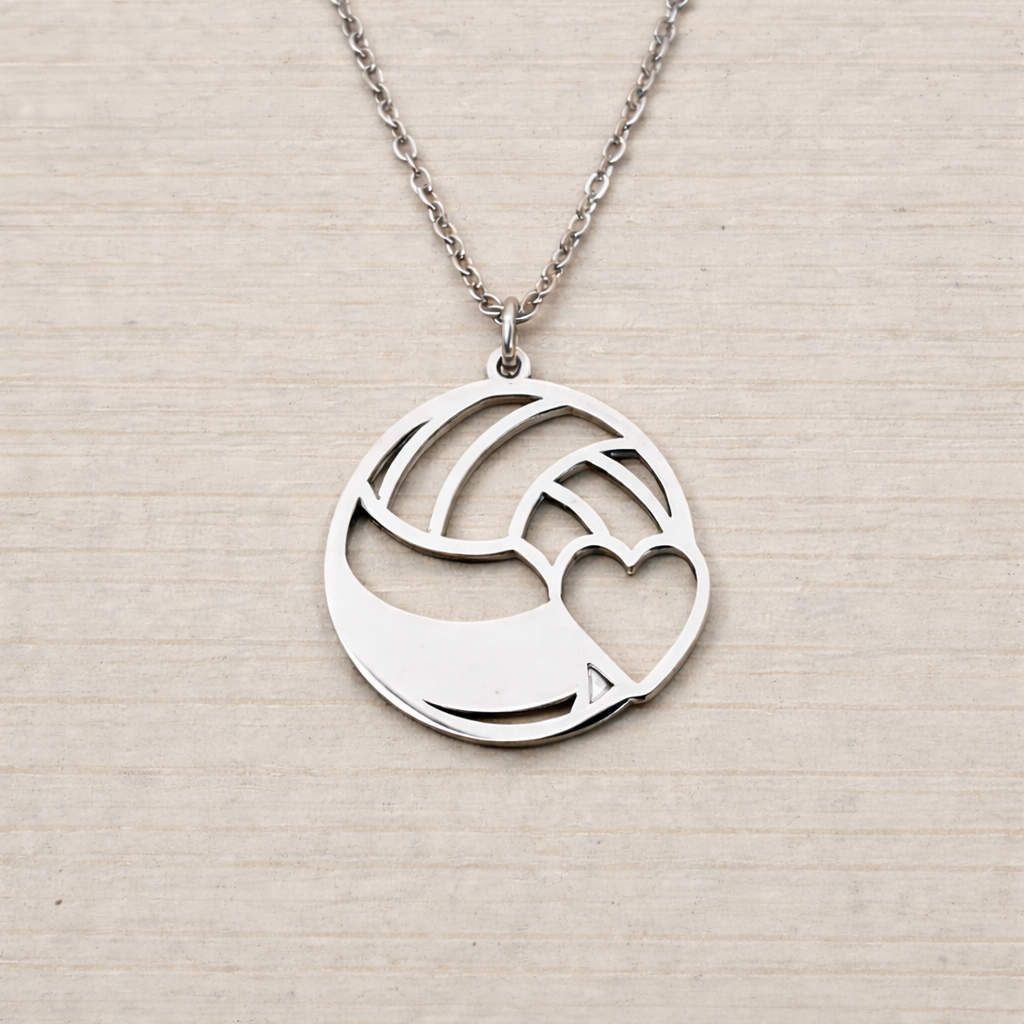 Personalized volleyball necklace set