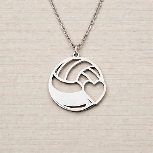 Personalized volleyball necklace set