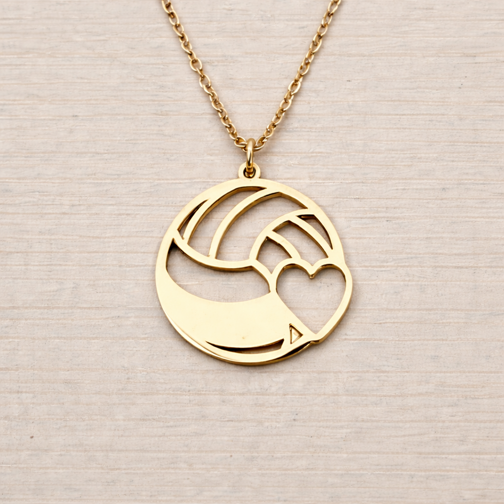 Personalized volleyball necklace set
